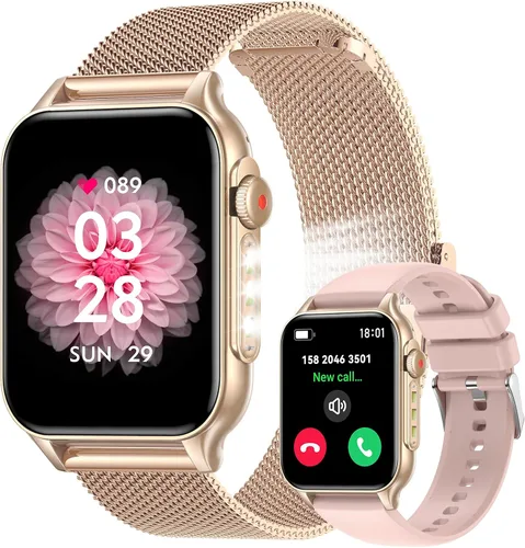 Miniatura 15 de Relojes inteligentes militares para hombre (responder/hacer llamadas) con potente linterna de 1.96 pulgadas HD, reloj inteligente táctico al aire