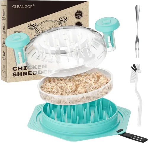 Miniatura 15 de Cleangor Trituradora de pollo, grande, sin BPA, con mango ergonómico, herramienta trituradora de alimentos antideslizante para cerdo, carne de res