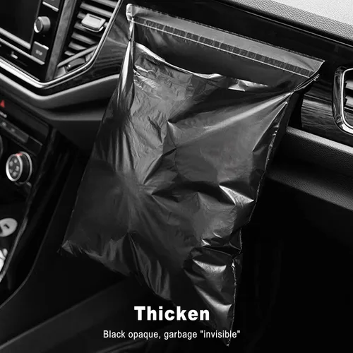 Miniatura 5 de Bolsas de basura desechables para automóvil, paquete de 100 unidades, bolsas de vómito, bolsas de limpieza autoadhesivas portátiles, fáciles