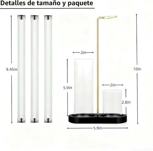 Miniatura 3 de Soporte de incienso de vidrio, soporte para quemador de incienso con almacenamiento, soporte de incienso para colgar boca abajo para palos