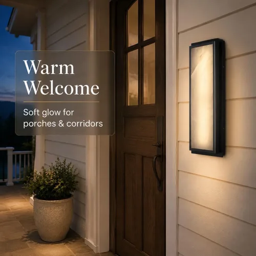 Miniatura 4 de Aplique de pared LED de alabastro natural de 16 pulgadas para baño, 20W-3000K, lámpara de pared moderna de estilo conciso, acabado negro