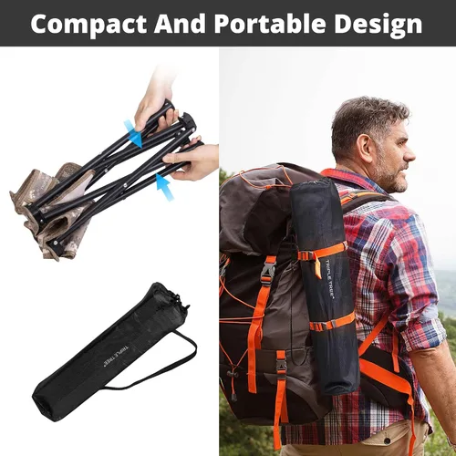 Miniatura 5 de TRIPLE TREE Paquete de 2 taburetes de campamento, 13.8 pulgadas, de camuflaje, portátil, plegable, para caminar al aire libre, senderismo, pesca