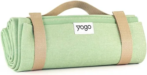 Yogo Esterilla de Yoga de Viaje Plegable Ultraligera con Correas Incorporadas, Goma Vegetal Certificada FSC®, Agarre Adherente, Antideslizante, La