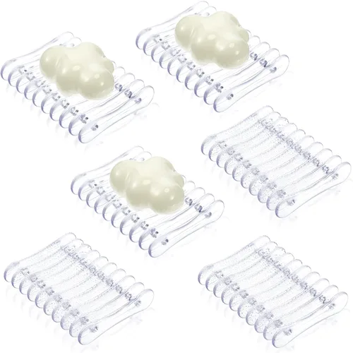 Miniatura 9 de Soporte de jabón en barra de plástico, bandeja ahorradora de jabón, plato para barra de jabón con autodrenaje para secador de esponja, baño