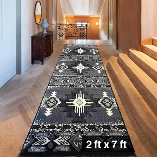 Miniatura 50 de YHSF South West - alfombra estilo nativo americano del suroeste C318 - fácil de limpiar, gruesa, suave, duradera, alfombra inspirada en tribus