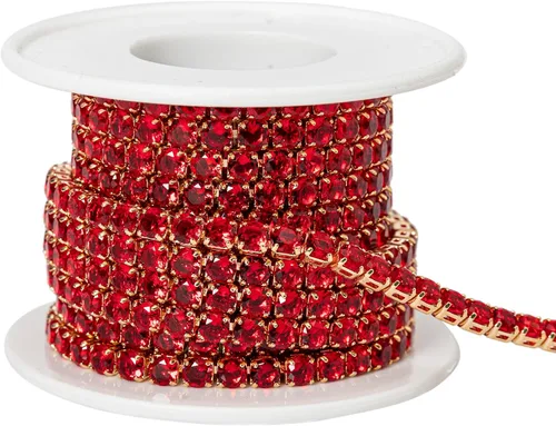 Miniatura 13 de 1 yarda de cadena estrecha de diamantes de imitación de zircón de cristal, adorno rectangular de cuentas para costura, manualidades, decoración