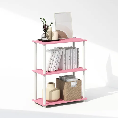 Miniatura 28 de Furinno Turn-N-Tube Estantes de almacenamiento, estante esquinero de 4 niveles, estante de exhibición de montaje sin herramientas, estantería