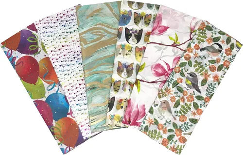 Miniatura 30 de Jillson Roberts Pañuelo de regalo impreso desplegado de 20 x 30 pulgadas, elefantes bebés (240 hojas)