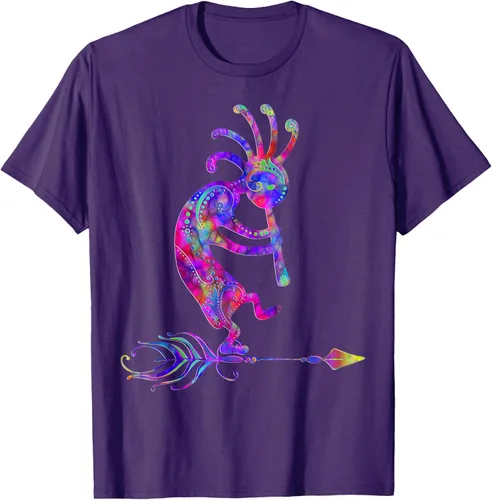 Miniatura 72 de Native American Kokopelli With Feather 2 - Camiseta Fan Fun, Negro, S