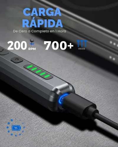 Miniatura 4 de Juego de mini destornilladores eléctricos 140 en 1: destornillador eléctrico pequeño inalámbrico UnaMela - 120 puntas de precisión, 5 ajustes