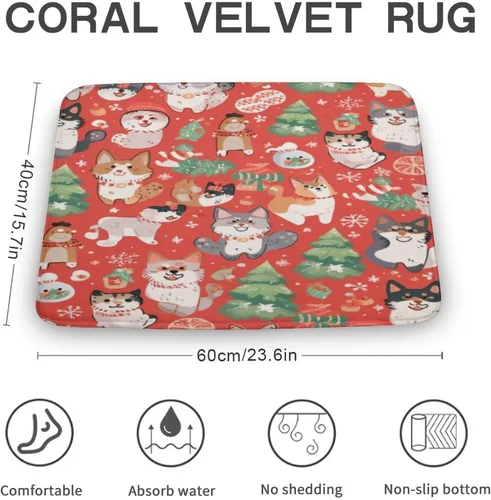 Miniatura 3 de Tapete de baño de franela antideslizante para bañera de 16 x 24 pulgadas, tapete de baño de microfibra súper suave, antideslizante, absorbente