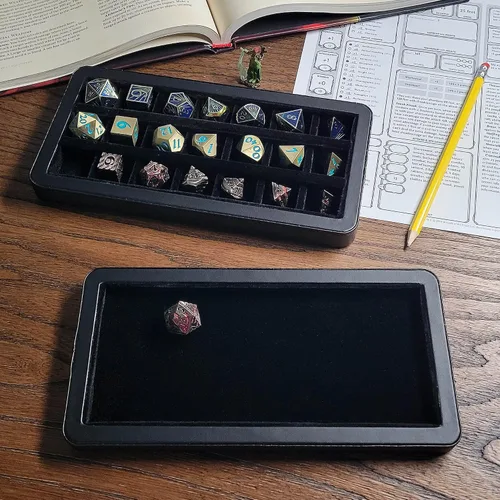 Miniatura 5 de Forged Dice Co. Reliquary - Estuche grande dividido para dados con bandeja de dados para juegos de dados poliédricos, 21 cámaras forradas