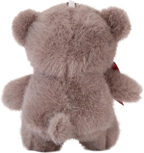 Miniatura 3 de Oso de peluche de 11.9 cm con corazón y corbata de lazo bordada, oso de peluche rosa en forma de corazón para novia, novio (marrón)