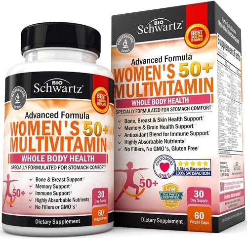 Miniatura 2 de BioSchwartz Suplemento probiótico para la menopausia para mujeres (suministro de 2 meses) más multivitamínico diario para mujeres de 50 años o más