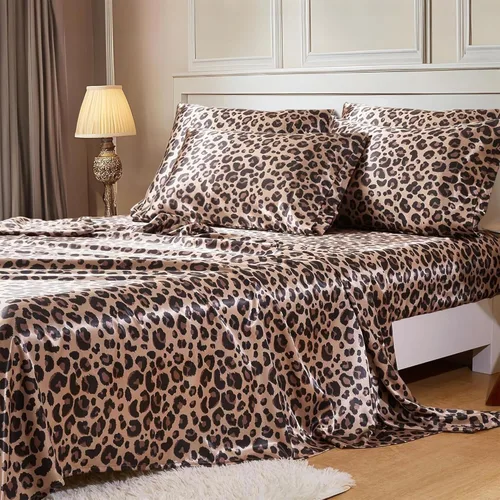 Miniatura 10 de MR&HM Sábanas de satén para cama de tamaño King, juego de 4 piezas de ropa de cama sedosa con bolsillo profundo de 15 pulgadas para colchón