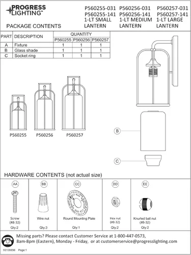 Miniatura 13 de Progress Lighting Watch Hill Collection - Farol de pared grande con textura de cristal transparente negro con textura de 1 luz para casa de campo