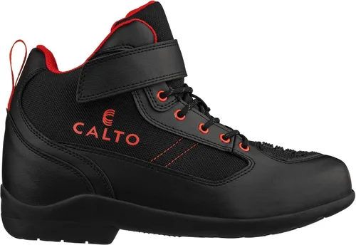 Miniatura 2 de CALTO Zapatos de elevación invisibles para hombre con aumento de altura Botas de cuero ligeras con cordones de alta calidad para motocicleta, 3.2