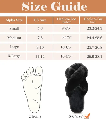 Miniatura 7 de Ankis - Pantuflas negras, grises y blancas para mujer, mullidas, afelpadas y cómodas con banda cruzada, espuma viscoelástica y punta abierta