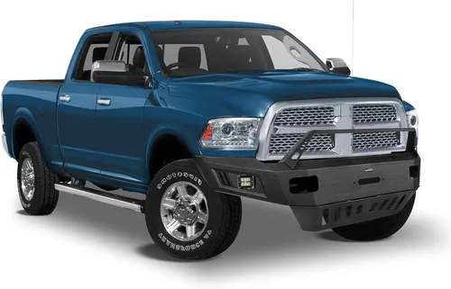 Miniatura 4 de u-Box Parachoques delantero Ram 3500 de ancho completo 2016 con placa de cabrestante y placa de deslizamiento fuerte y luces LED compatibles