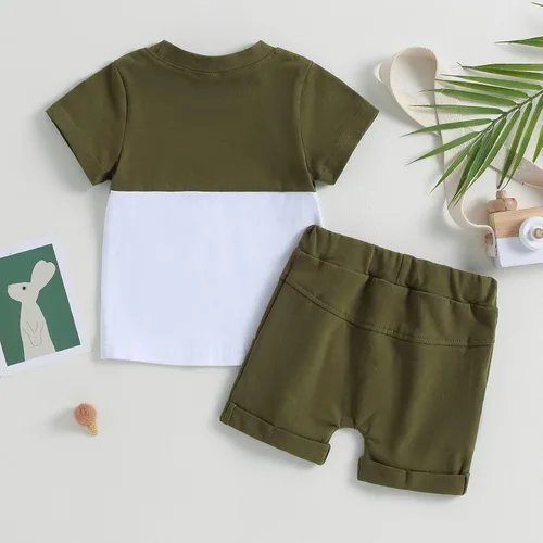 Miniatura 3 de Conjunto de camiseta de manga corta para bebé niño y niña, camiseta de manga corta, pantalones cortos casuales, ropa para recién nacidos, 6, 12, 18