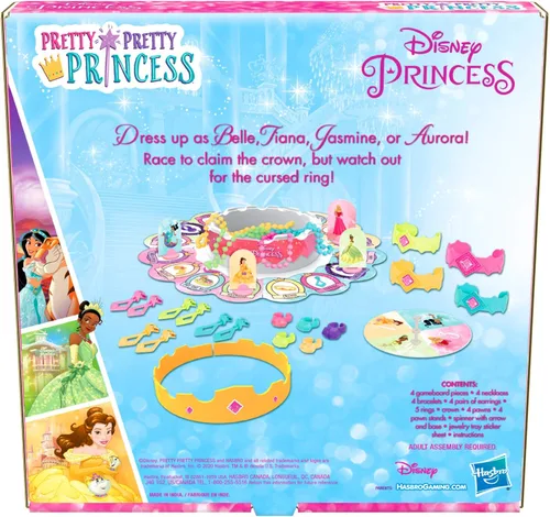 Miniatura 3 de Hasbro Gaming Pretty Pretty Princess: Edition Juego de Mesa con Princesas de Disney, Juego de Vestirse con Joyas para Niños de 5 Años en Adelante