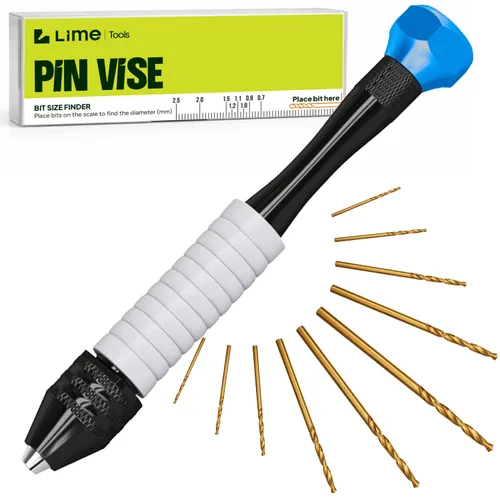 Miniatura 10 de Juego de micro brocas con tornillo de banco de pasador Taladro de mano pequeño - Manual de taladro manual de tornillo de banco de pasador, mini