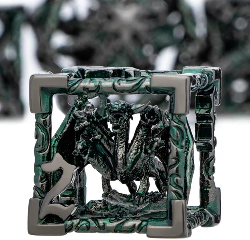 Miniatura 18 de ARUOHHA Juego de dados huecos de metal DND, dados D y D de oro antiguo, juegos de rol RPG, dados poliédricos con caja de regalo D20 D12 D10 D8 D6 D4