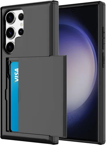 Miniatura 73 de Funda tipo cartera para Samsung Galaxy S22 Ultra con 4 ranuras para tarjetas de crédito a prueba de golpes, funda híbrida de protección reforzada