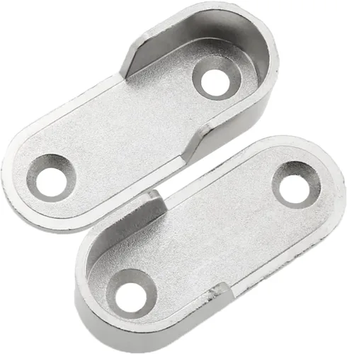 Miniatura 2 de Heyous 12PCS Oval Armario Rod End Soporta Bridas Socket con Tornillos de Montaje, Plata