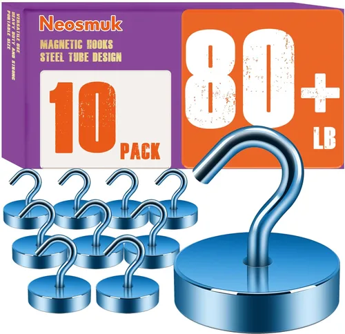Miniatura 50 de Neosmuk - Ganchos magnéticos, elementos esenciales para cruceros, ganchos magnéticos resistentes de más de 30 libras para cabinas de crucero