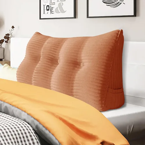 Miniatura 17 de Almohada de cuña gruesa de 14 libras tamaño King para cabecero, posicionador de cuerpo, almohada de lectura triangular para sentarse en la cama