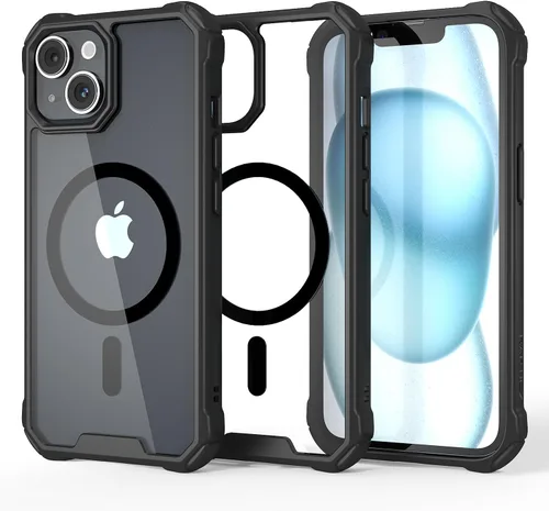 RAPTIC Funda magnética Air para iPhone 15, funda protectora transparente a prueba de golpes, grado militar probada para caídas de 10 pies, funda con