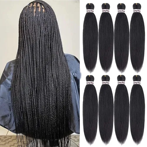 Miniatura 25 de Liang Dian Cabello para hacer trenzas, Cabello estirado para hacer trenzas, 12 pulgadas, 8 paquetes, color ombre púrpura, para sellar en agua
