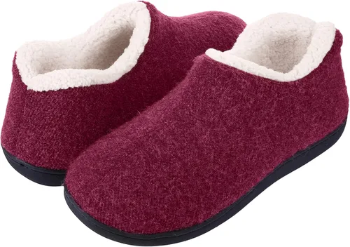 Miniatura 2 de Leisurely Pace Pantuflas de invierno de espuma viscoelástica para mujer espalda cerrada forro polar pantuflas para interiores y exteriores