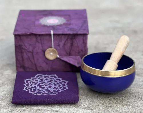 Miniatura 6 de Cuencos tibetanos con mazo y cojín (chakra corona)
