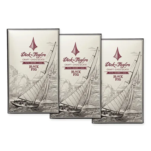 Dick Taylor Craft Chocolate Tríos de chocolate negro saborizado | Gourmet, de origen único, regalo de chocolate negro artesanal | Vegano, sin soja,