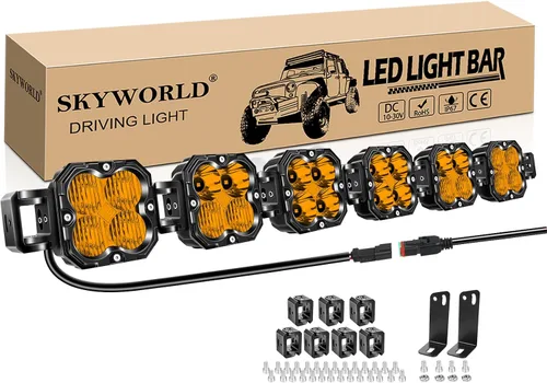 Miniatura 26 de SKYWORLD Luz LED Cuadrada Tipo Pod de 4.3 pulgadas, 30W 2500 LM, Luz Antiniebla de Conducción Todoterreno para Carro 4x4 Camión UTE ATV Barco