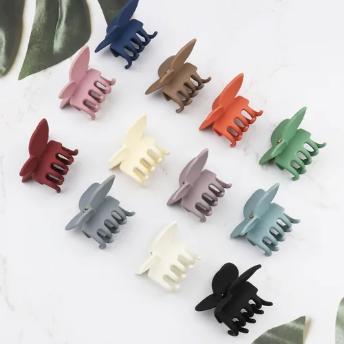 Miniatura 5 de 12 pinzas para el cabello con garra de mariposa de 2.6 pulgadas, antideslizantes, mandíbula mate, 12 colores, fuerte sujeción de mariposa