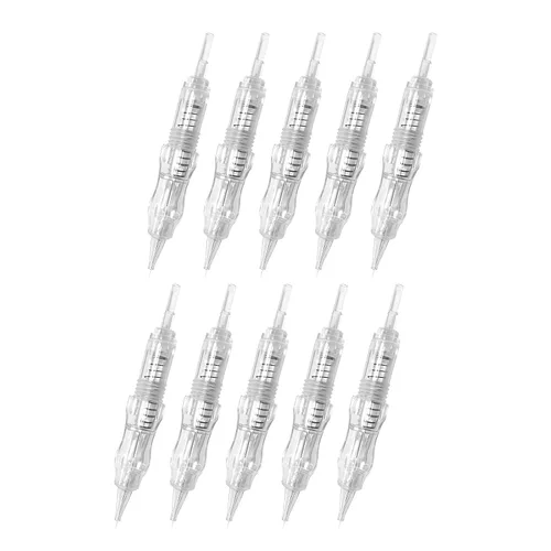 BIOMASER - Agujas de cartucho – 10 agujas esterilizadas de cartucho de maquillaje permanente, hilo de rosca, aguja de tatuaje para máquina de