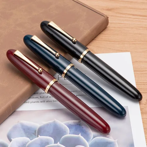 Miniatura 6 de Jinhao 9019 - Juego de 3 bolígrafos estilográficos de colores surtidos, tamaño 8, punta media, diseño clásico, bolígrafo de escritura suave
