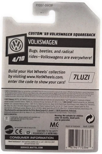 Miniatura 6 de Hot Wheels 2019 Volkswagen 4/10 - Custom '69 Volkswagen Squareback (morado)