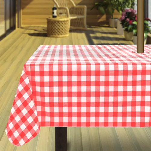 Miniatura 8 de Hipinger Vinyl Round Fitted Tablecloth with Zipper and Umbrella Hole, Outdoor Oil Waterproof Stain Resisteant PVC Table Cover 40-44 Inch, Black