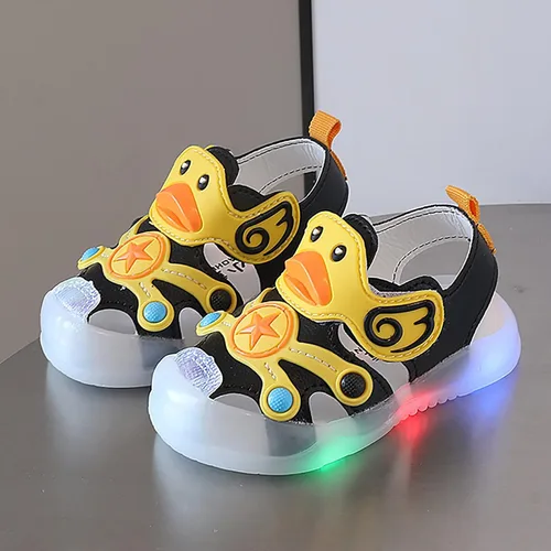 Miniatura 2 de Zapatos de bebé para niños pequeños, zapatos con luz LED, sandalias para niños, suela suave, zapatos de playa, sandalias casuales de dibujos