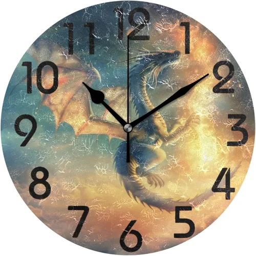 Miniatura 26 de Spring Hummingbird - Reloj de pared redondo con estampado de flores, 9.5 pulgadas, funciona con pilas, reloj de escritorio analógico silencioso