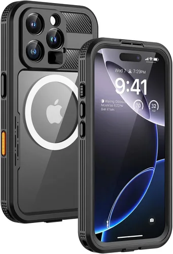 Miniatura 36 de Lanhiem Funda magnética para iPhone 17 Pro Max, IP68 impermeable, a prueba de polvo, compatible con Magsafe, protector de pantalla integrado, cuerpo