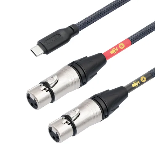 Miniatura 10 de Cable de micrófono XLR hembra de 3.3 pies a USB C, USB C a XLR para micrófono dinámico iPhone 15, iPad, portátil, tableta