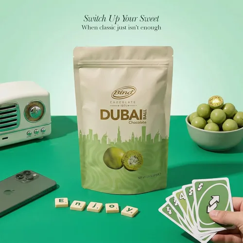 Miniatura 4 de Life Plus Style Gourmet Bind Dubai Pistachio Kunafa Bolas de chocolate rellenas con cremoso pistacho chocolate con leche caramelo crujiente arroz