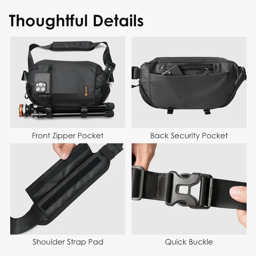 Miniatura 6 de TARION Bolsa Bandolera para Cámara Exterior - Estuche Mensajero Compacto de 5.5L para Sin Espejo - Bolsillo Expandible con Cordón Húmedo/Seco