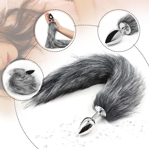 Miniatura 6 de Peluche de acero inoxidable de 17 pulgadas, divertido y esponjoso, realista, clásico, con doble cabeza (gris) para hombres y mujeres