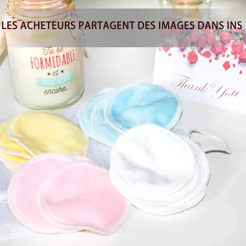 Miniatura 10 de Almohadillas desmaquillantes reutilizables (paquete de 16) con 2 bolsas para lavandería y almacenamiento, almohadillas de algodón reutilizables